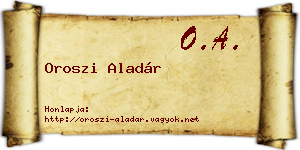 Oroszi Aladár névjegykártya